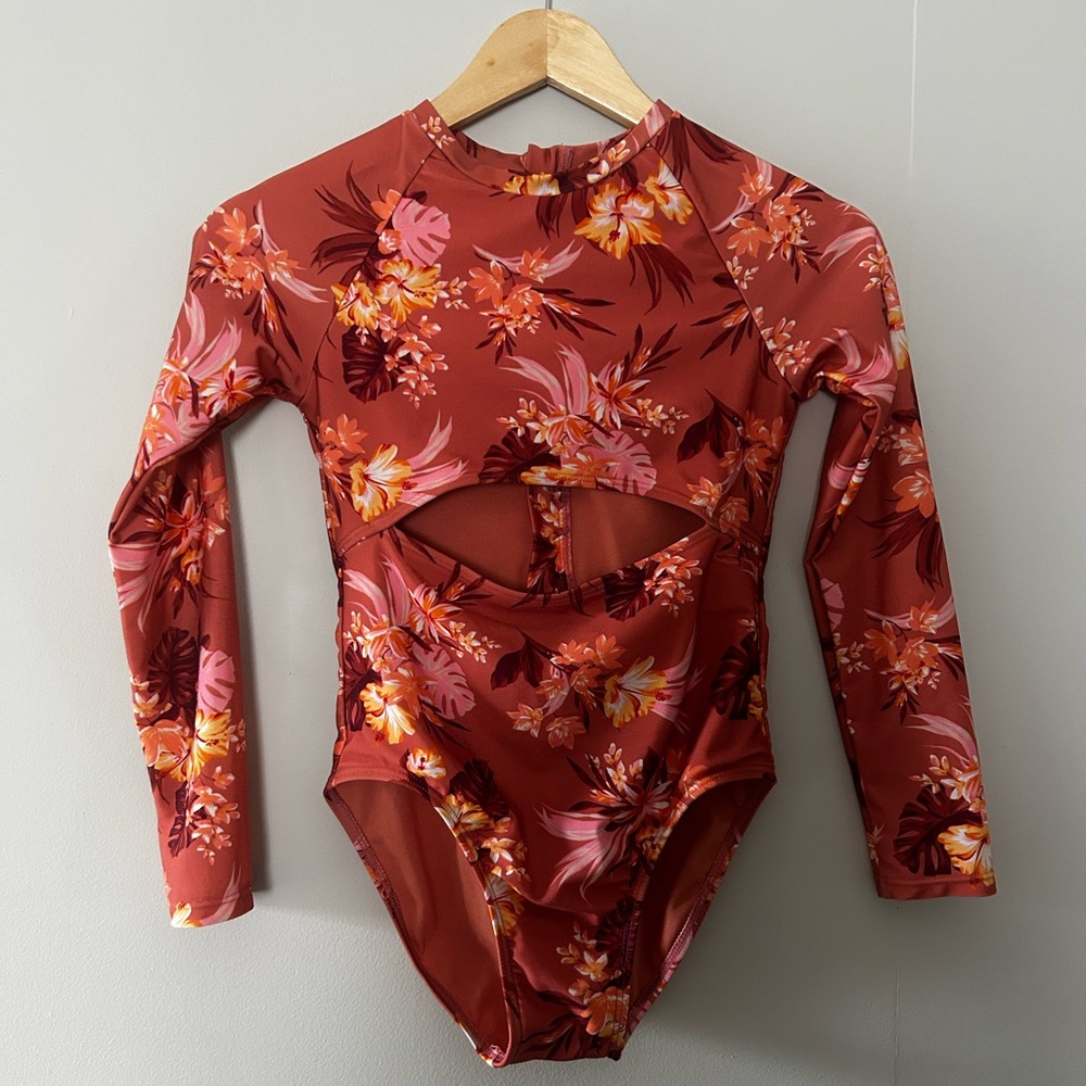 Art Class Red and Pink Rashguard Swimwear